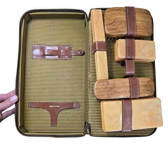 unknown Other - Vintage Mens Travel Toiletry Vanity Grooming Case Bag